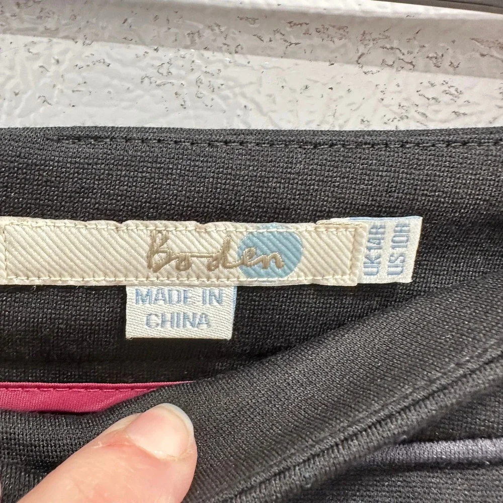 Boden Women Size 10 Pencil Skirt Set Pink Black Textured Knit Office Career - Picture 7 of 10